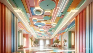 Subtle Eclectic Color Pop false ceiling design