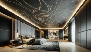 master bedroom with a modern artistic flair false ceiling design 1